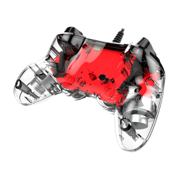 Nacon 2804955 Compact PS4 vezetékes átlátszó-halványpiros kontroller