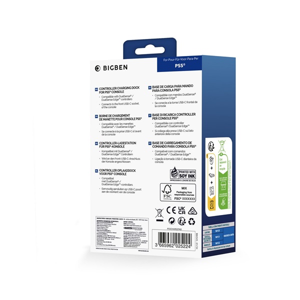 Nacon 2808908 PS5 fekete kontroller töltőállomás