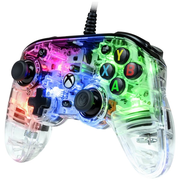 Nacon 2808488 Pro Compact Xbox Series/Xbox One vezetékes RGB átlátszó kontroller