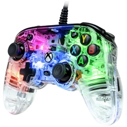 Nacon 2808488 Pro Compact Xbox Series/Xbox One vezetékes RGB átlátszó kontroller