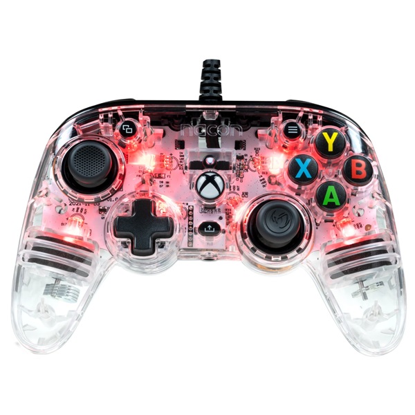 Nacon 2808488 Pro Compact Xbox Series/Xbox One vezetékes RGB átlátszó kontroller