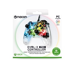 Nacon 2808830 EVOL-XPROLIGHT XBXK Evol-X Xbox One/Xbox Series vezetékes RGB átlátszó kontroller
