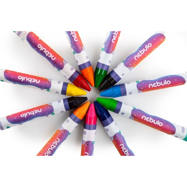 Nebulo Jumbo háromszögletű 12 db-os vegyes színű zsírkréta készlet
