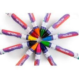 Nebulo Jumbo háromszögletű 12 db-os vegyes színű zsírkréta készlet