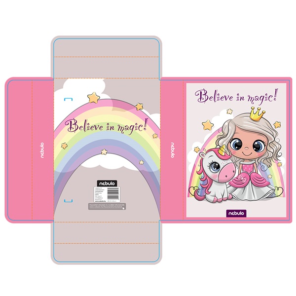 Nebulo Királylány&Unikornis A5 hullámkarton füzetbox