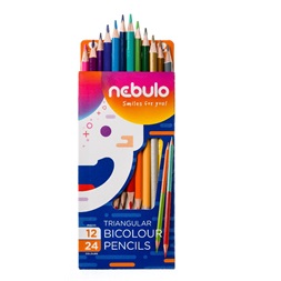 Nebulo kétvégű háromszögletű 12/24 színesceruza készlet