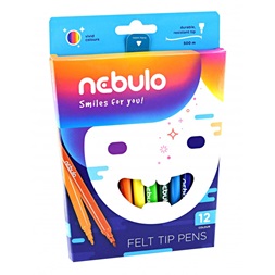 Nebulo vízbázisú 12 db színes filctoll készlet