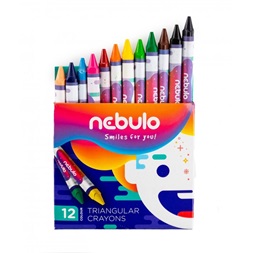 Nebulo háromszögletű 12 db-os vegyes színű zsírkréta készlet
