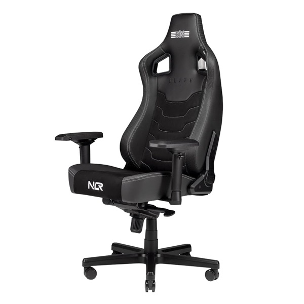 Next Level Racing Elite fekete bőr és velúr gamer szék