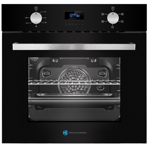 Novacook BE5-LD fekete, beépíthető, sütőtér: 61L, légkeverés, sütő
