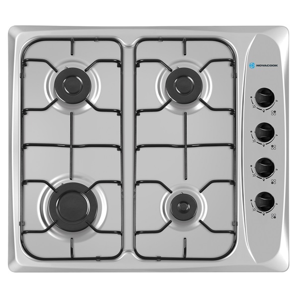 Novacook RT021 inox, beépíthető, gáz, főzőzóna: 4, beépíthető méret: 56cm, főzőlap