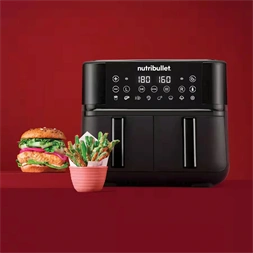 Nutribullet Twin Drawer NBA081B fekete 8 L forrólevegős sütő