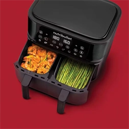Nutribullet Twin Drawer NBA081B fekete 8 L forrólevegős sütő