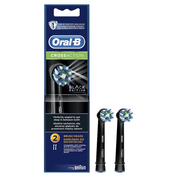 Oral-B CrossAction 2 db-os fekete fogkefefej szett