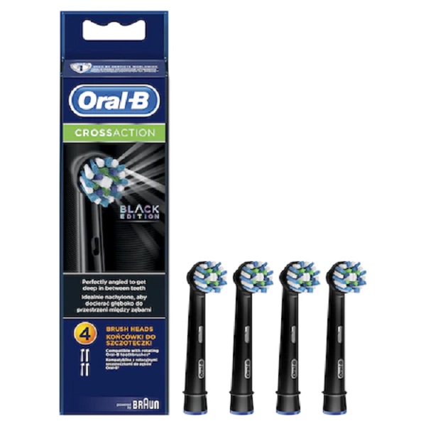 Oral-B CrossAction 4 db-os fekete fogkefefej szett