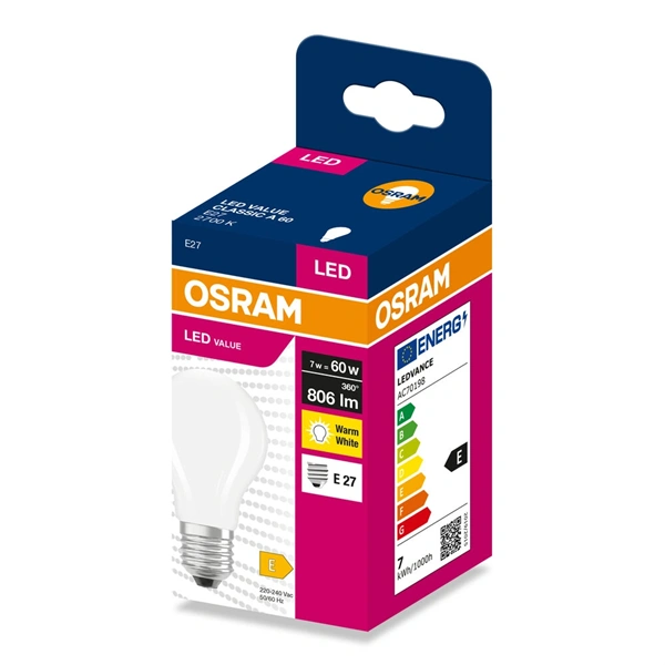 Osram CLA60 7W/230V GLFR E27 LED fényforrás