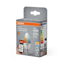 Osram SMART+ MATTER B40 gyertya, állíth.színhőm, 2700K,matt, E14 fényforrás