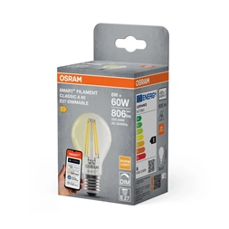 Osram SMART+ MATTER Classic A60, H60W, dimm, 6W, 2700K, E27 fényforrás