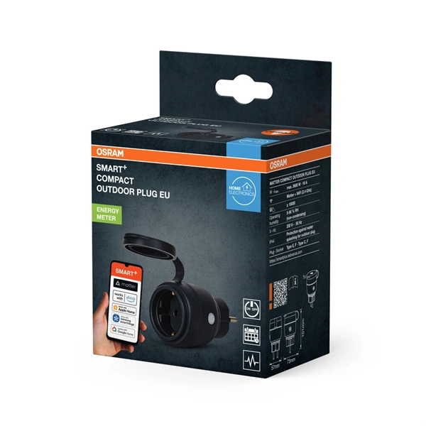 Osram Smart+ Wifi Matter kompakt kültéri okos konnektor