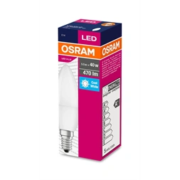 Osram Value opál búra/4,9W/470lm/4000K/E14 LED gyertya izzó