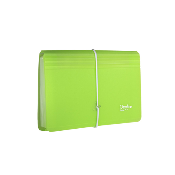 Oxybag Opaline PP DL 13 rekeszes áttetsző-zöld harmonika irattartó