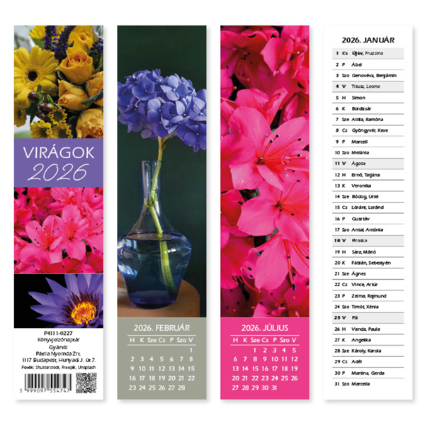 PD 2026 5x21 cm könyvjelző naptár