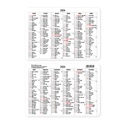 PD 2026 fekvő kártyanaptár