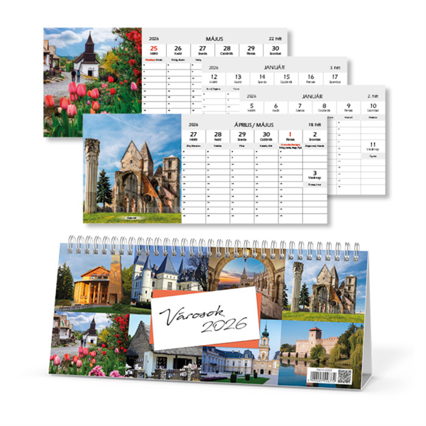 PD Csonka Városok 2026 asztali naptár