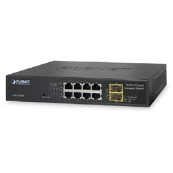 PLANET GSD-1020S asztali 8port GbE LAN 2xSFP menedzselhető switch