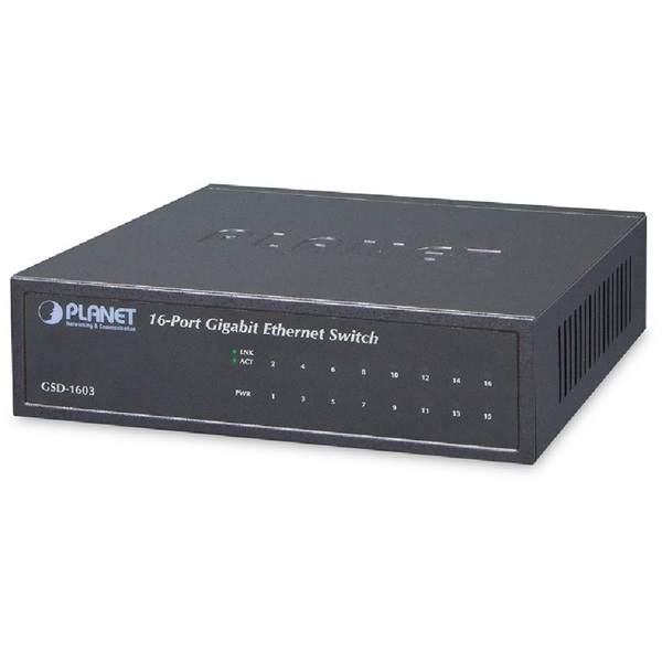 PLANET GSD-1603 asztali 16port GbE LAN nem menedzselhető switch
