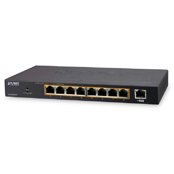 PLANET GSD-908HP asztali 8port GbE LAN nem menedzselhető PoE switch