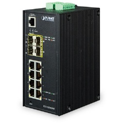 PLANET IGS-12040MT DIN sínre szerelhető 8port GbE LAN 4xSFP L2 menedzselhető ipari switch