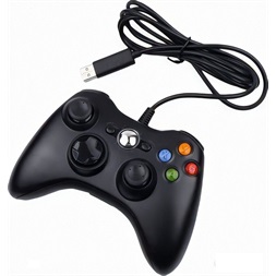 PRC vezetékes Xbox 360/PC fekete kontroller