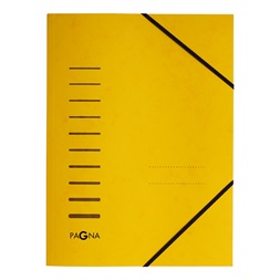 Pagna A4 behajtófül nélküli sárga karton gumismappa