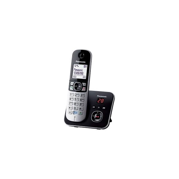 Panasonic KX-TG6821PDB DECT fehér háttérvil. kihang. üzenetrögzítős hívóazonosítós fekete telefon