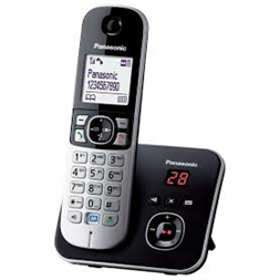 Panasonic KX-TG6821PDB DECT fehér háttérvil. kihang. üzenetrögzítős hívóazonosítós fekete telefon