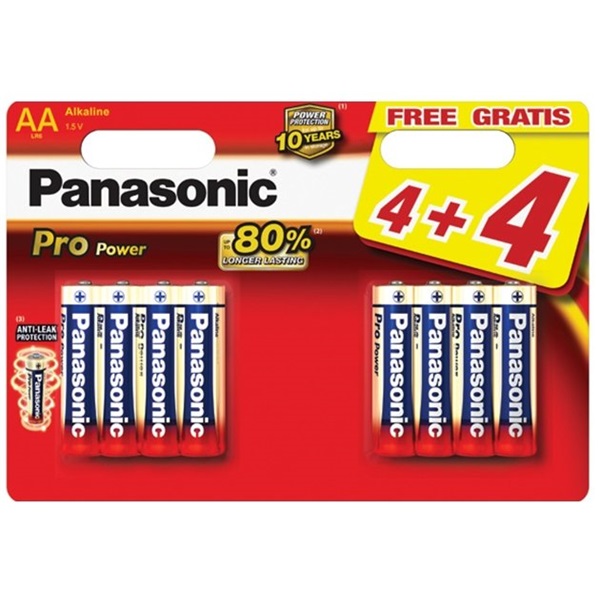 Panasonic LR6PPG/8 4+4 Pro Power AA ceruzaelem 8db/bliszter