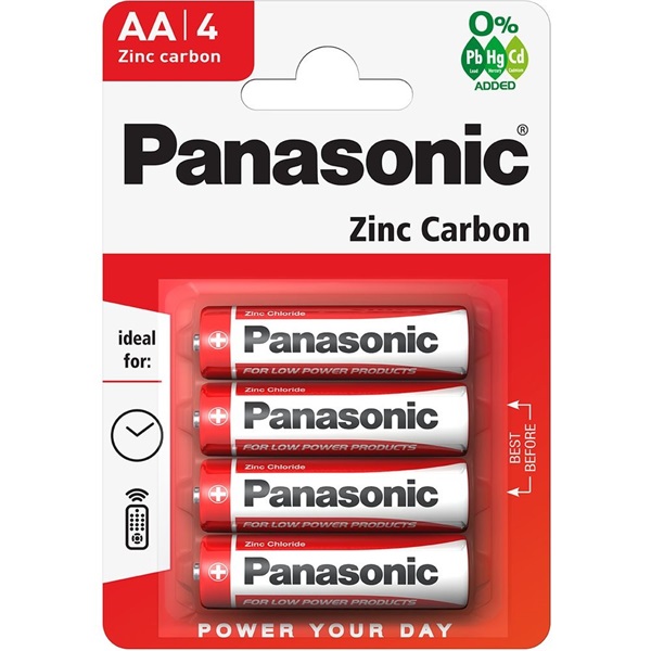 Panasonic RedZinc R6RZ/4BP AA cink-mangán tartós ceruzaelem 4 db/csomag
