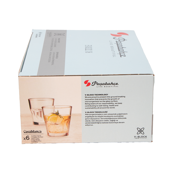 Pasabahce V-Block Fruit Juice 140ml pohár szett 6 darabos