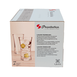 Pasabahce V-Block Long Drink 300ml koktélos pohár szett 6 darabos