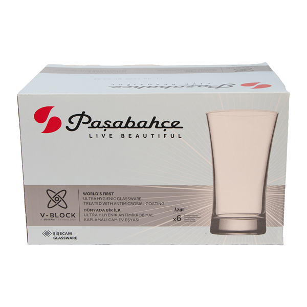 Pasabahce V-Block Long Drink 300ml koktélos pohár szett 6 darabos