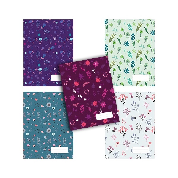 Pátria Design Fancy Florals A4 40lapos kockás vegyes színű füzet