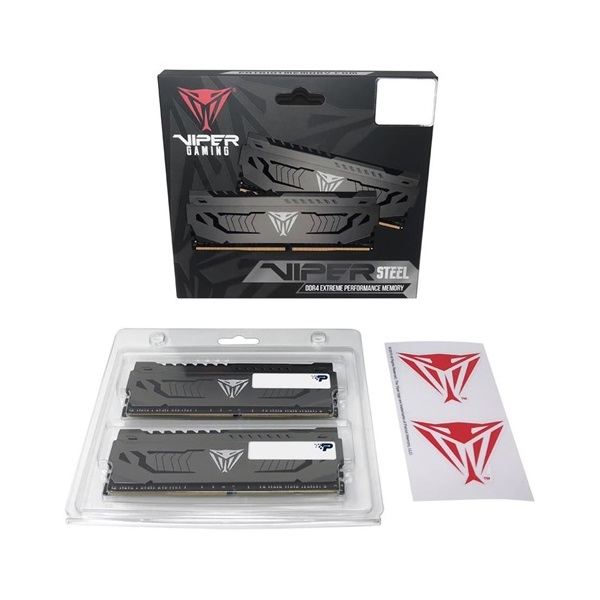 Patriot 16GB 3000MHz DDR4 Viper Steel (Kit! 2db 8GB) (PVS416G300C6K) memória