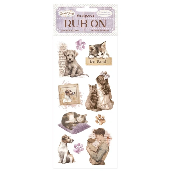 Pentart Quiet Days dogs and cats 10,2x21,6 cm kaparós matrica