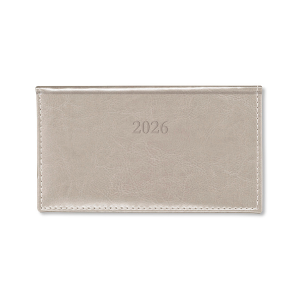 Period Border Ezüst 2026 fekvő körbevarott zsebnaptár