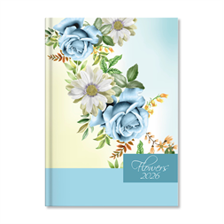Period Flowers Blue 2026 B6 heti beosztású határidőnapló