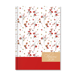 Period Flowers White 2026 B6 heti beosztású határidőnapló