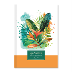 Period Magnólia Leaf 2026 B6 napi beosztású női tervező határidőnapló