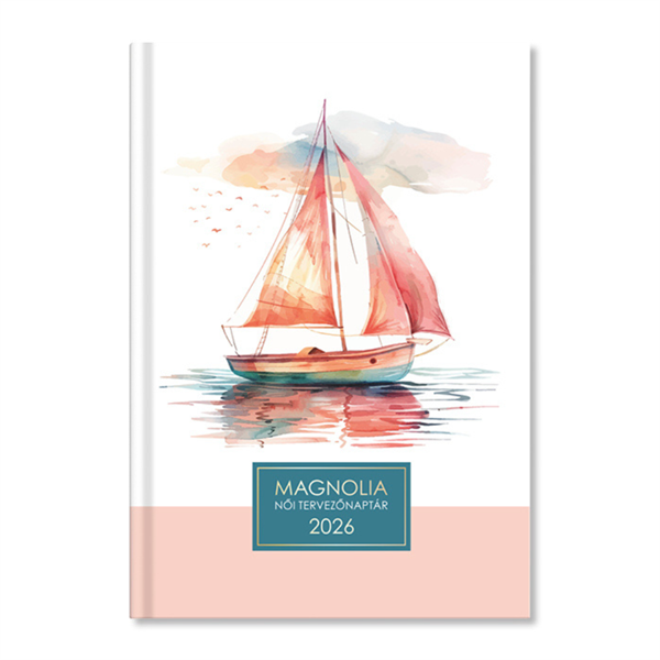 Period Magnólia Sailboat 2026 B6 napi beosztású női tervező határidőnapló