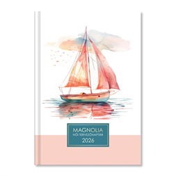 Period Magnólia Sailboat 2026 B6 napi beosztású női tervező határidőnapló